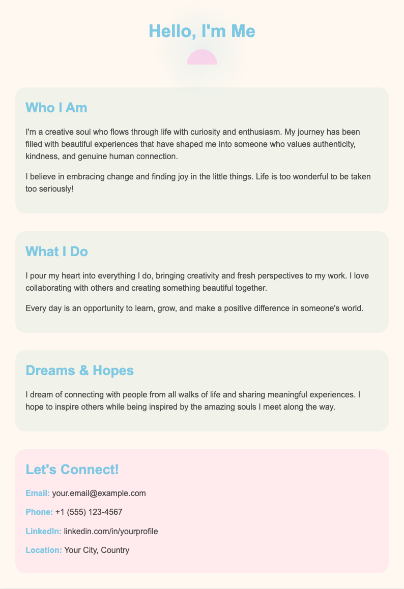 Soft organic self introduction